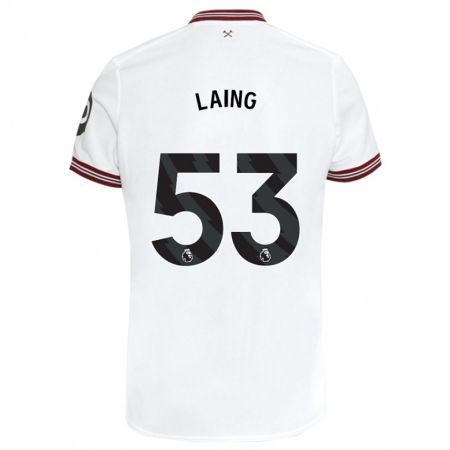 Kandiny Homme Maillot Levi Laing #53 Blanc Tenues Extérieur 2023/24 T-Shirt