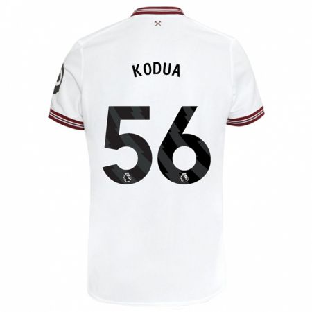 Kandiny Homme Maillot Gideon Kodua #56 Blanc Tenues Extérieur 2023/24 T-Shirt