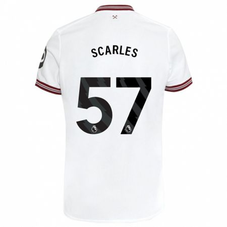 Kandiny Homme Maillot Oliver Scarles #57 Blanc Tenues Extérieur 2023/24 T-Shirt