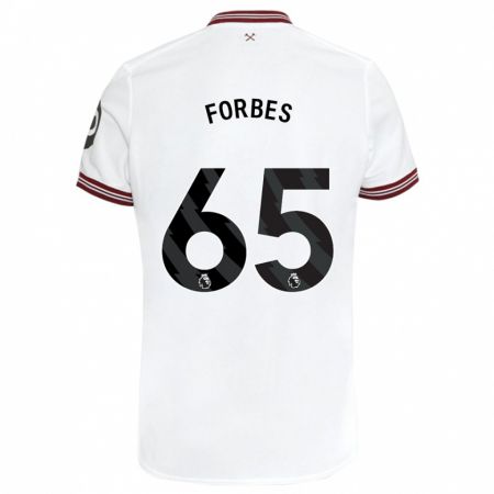 Kandiny Homme Maillot Michael Forbes #65 Blanc Tenues Extérieur 2023/24 T-Shirt