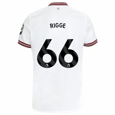 Kandiny Homme Maillot Daniel Rigge #66 Blanc Tenues Extérieur 2023/24 T-Shirt