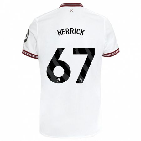Kandiny Homme Maillot Finlay Herrick #67 Blanc Tenues Extérieur 2023/24 T-Shirt