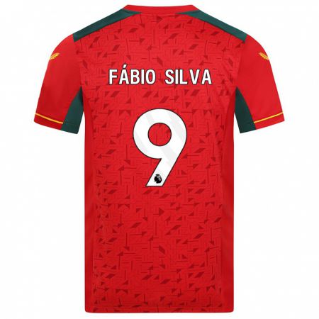 Kandiny Homme Maillot Fábio Silva #9 Rouge Tenues Extérieur 2023/24 T-Shirt