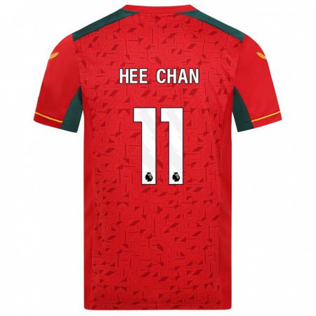 Kandiny Homme Maillot Hee-Chan Hwang #11 Rouge Tenues Extérieur 2023/24 T-Shirt