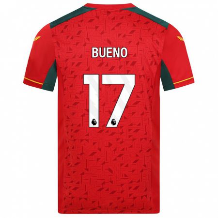 Kandiny Homme Maillot Hugo Bueno #17 Rouge Tenues Extérieur 2023/24 T-Shirt