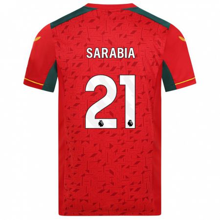 Kandiny Homme Maillot Pablo Sarabia #21 Rouge Tenues Extérieur 2023/24 T-Shirt