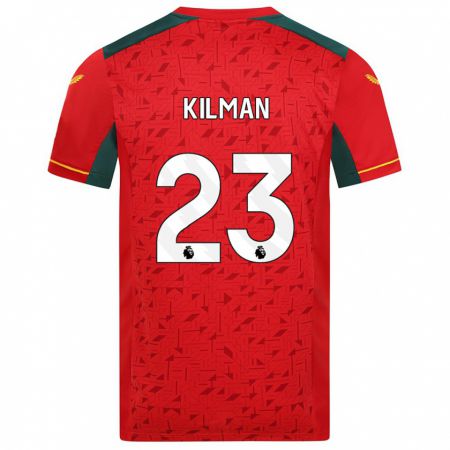 Kandiny Homme Maillot Max Kilman #23 Rouge Tenues Extérieur 2023/24 T-Shirt