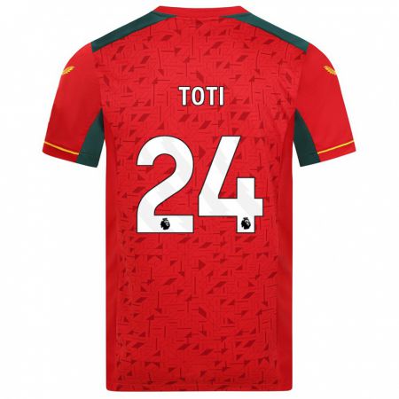 Kandiny Homme Maillot Toti #24 Rouge Tenues Extérieur 2023/24 T-Shirt