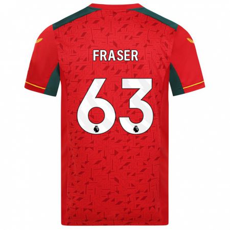 Kandiny Homme Maillot Nathan Fraser #63 Rouge Tenues Extérieur 2023/24 T-Shirt