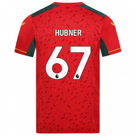 Kandiny Homme Maillot Justin Hubner #67 Rouge Tenues Extérieur 2023/24 T-Shirt