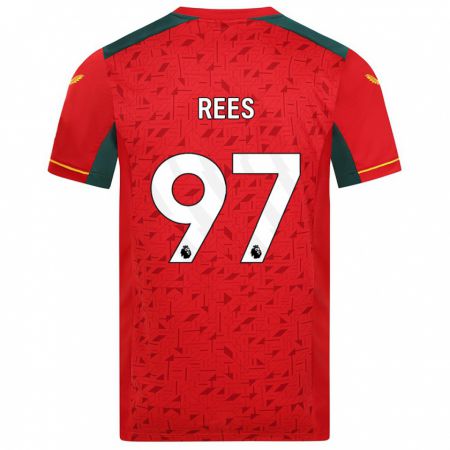 Kandiny Homme Maillot Mason Rees #97 Rouge Tenues Extérieur 2023/24 T-Shirt