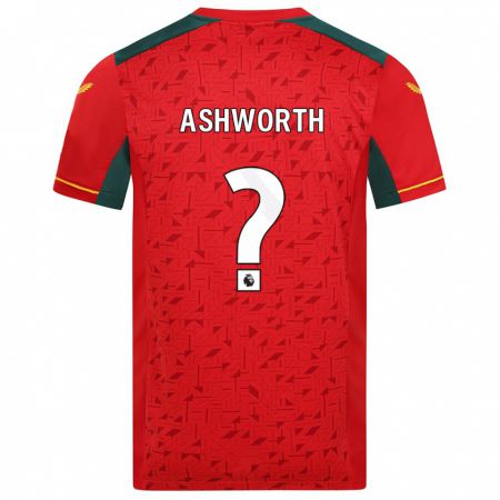 Kandiny Homme Maillot Fin Ashworth #0 Rouge Tenues Extérieur 2023/24 T-Shirt