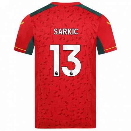 Kandiny Homme Maillot Matija Sarkic #13 Rouge Tenues Extérieur 2023/24 T-Shirt
