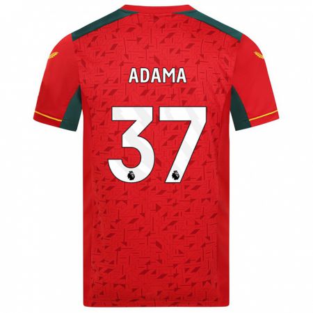 Kandiny Homme Maillot Adama Traore #37 Rouge Tenues Extérieur 2023/24 T-Shirt