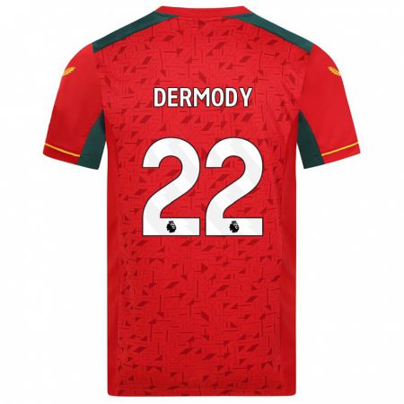 Kandiny Homme Maillot Helen Dermody #22 Rouge Tenues Extérieur 2023/24 T-Shirt