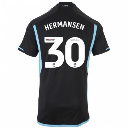 Kandiny Homme Maillot Mads Hermansen #30 Noir Tenues Extérieur 2023/24 T-Shirt