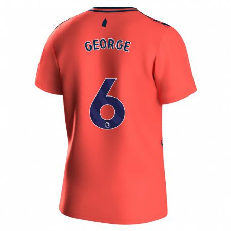 Kandiny Homme Maillot Gabrielle George #6 Corail Tenues Extérieur 2023/24 T-Shirt