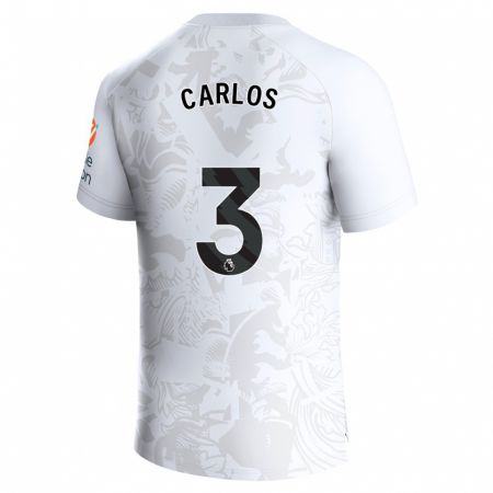 Kandiny Homme Maillot Diego Carlos #3 Blanc Tenues Extérieur 2023/24 T-Shirt