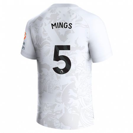 Kandiny Homme Maillot Tyrone Mings #5 Blanc Tenues Extérieur 2023/24 T-Shirt
