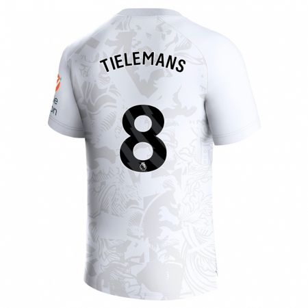 Kandiny Homme Maillot Youri Tielemans #8 Blanc Tenues Extérieur 2023/24 T-Shirt