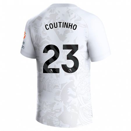 Kandiny Homme Maillot Philippe Coutinho #23 Blanc Tenues Extérieur 2023/24 T-Shirt