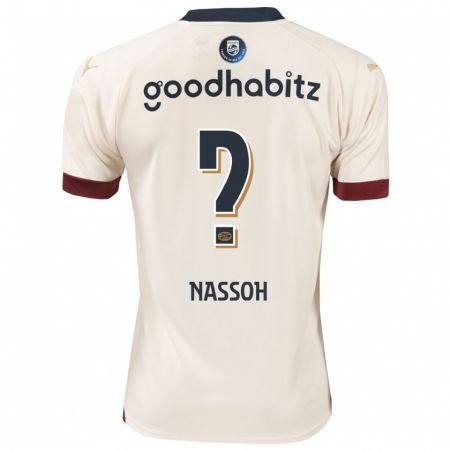 Kandiny Homme Maillot Mohamed Nassoh #0 Blanc Cassé Tenues Extérieur 2023/24 T-Shirt