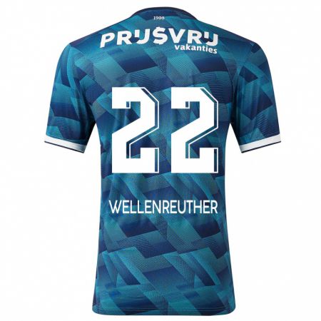 Kandiny Homme Maillot Timon Wellenreuther #22 Bleu Tenues Extérieur 2023/24 T-Shirt