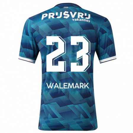 Kandiny Homme Maillot Patrik Walemark #23 Bleu Tenues Extérieur 2023/24 T-Shirt