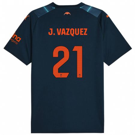 Kandiny Homme Maillot Jesús Vázquez #21 Bleu Marin Tenues Extérieur 2023/24 T-Shirt