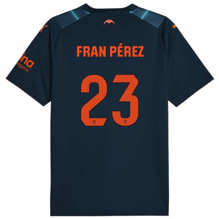 Kandiny Homme Maillot Fran Pérez #23 Bleu Marin Tenues Extérieur 2023/24 T-Shirt