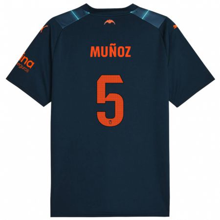 Kandiny Homme Maillot Iván Muñoz #5 Bleu Marin Tenues Extérieur 2023/24 T-Shirt