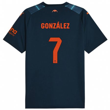 Kandiny Homme Maillot Hugo González #7 Bleu Marin Tenues Extérieur 2023/24 T-Shirt