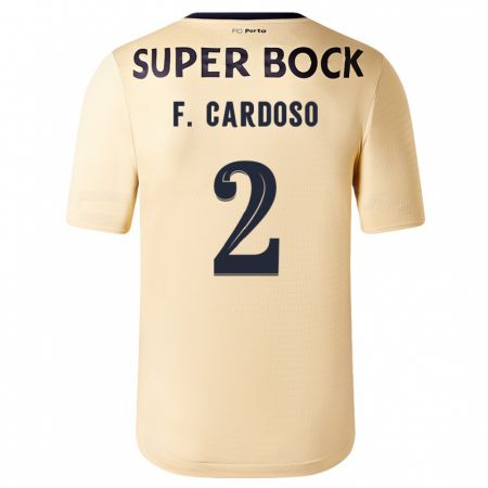 Kandiny Homme Maillot Fábio Cardoso #2 Beige-Doré Tenues Extérieur 2023/24 T-Shirt