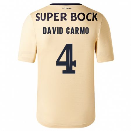 Kandiny Homme Maillot David Carmo #4 Beige-Doré Tenues Extérieur 2023/24 T-Shirt