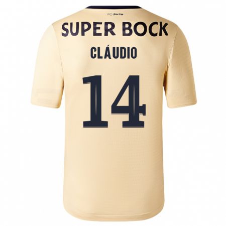 Kandiny Homme Maillot Cláudio Ramos #14 Beige-Doré Tenues Extérieur 2023/24 T-Shirt
