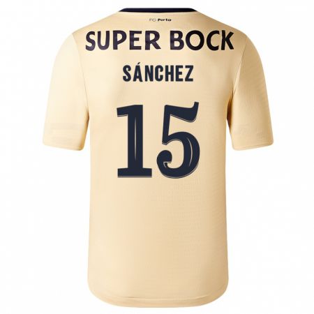 Kandiny Homme Maillot Jorge Sánchez #15 Beige-Doré Tenues Extérieur 2023/24 T-Shirt