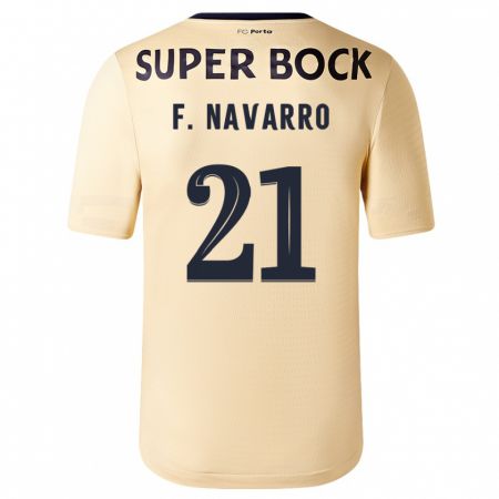 Kandiny Homme Maillot Fran Navarro #21 Beige-Doré Tenues Extérieur 2023/24 T-Shirt