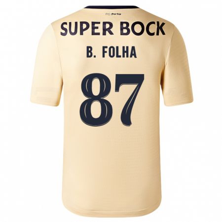 Kandiny Homme Maillot Bernardo Folha #87 Beige-Doré Tenues Extérieur 2023/24 T-Shirt