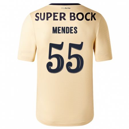 Kandiny Homme Maillot João Mendes #55 Beige-Doré Tenues Extérieur 2023/24 T-Shirt