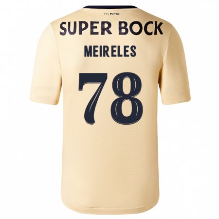 Kandiny Homme Maillot Jorge Meireles #78 Beige-Doré Tenues Extérieur 2023/24 T-Shirt