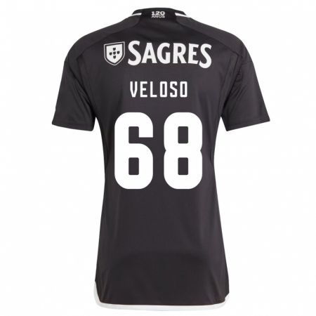 Kandiny Homme Maillot João Veloso #68 Noir Tenues Extérieur 2023/24 T-Shirt