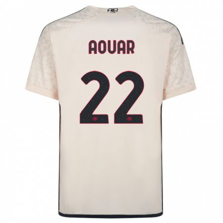 Kandiny Homme Maillot Houssem Aouar #22 Blanc Cassé Tenues Extérieur 2023/24 T-Shirt