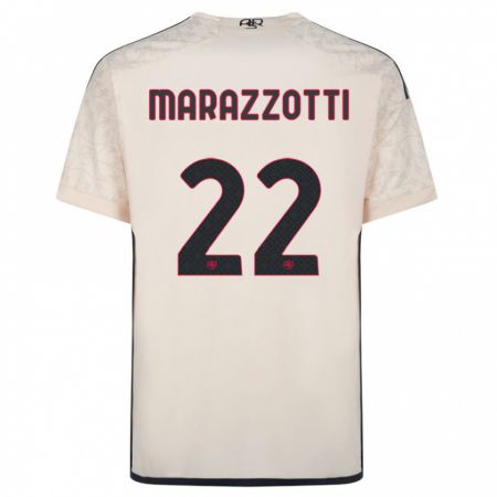 Kandiny Homme Maillot Fabrizio Marazzotti #22 Blanc Cassé Tenues Extérieur 2023/24 T-Shirt