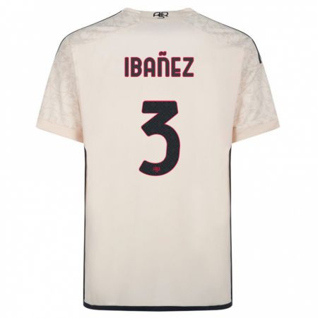 Kandiny Homme Maillot Roger Ibanez #3 Blanc Cassé Tenues Extérieur 2023/24 T-Shirt