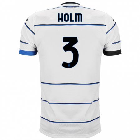 Kandiny Homme Maillot Emil Holm #3 Blanc Tenues Extérieur 2023/24 T-Shirt
