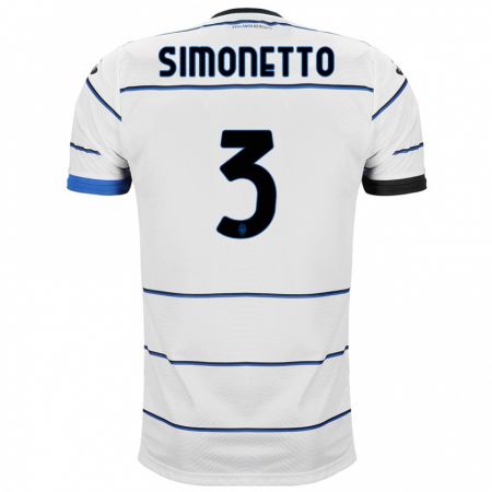 Kandiny Homme Maillot Federico Simonetto #3 Blanc Tenues Extérieur 2023/24 T-Shirt