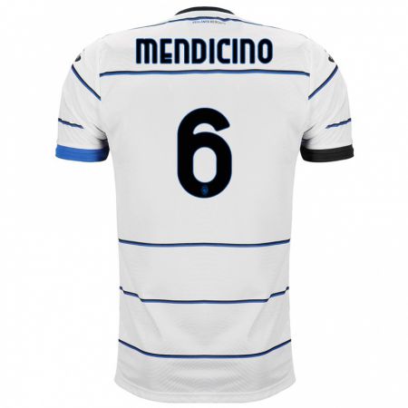 Kandiny Homme Maillot Leonardo Mendicino #6 Blanc Tenues Extérieur 2023/24 T-Shirt