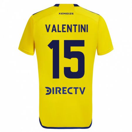 Kandiny Homme Maillot Nicolás Valentini #15 Jaune Tenues Extérieur 2023/24 T-Shirt