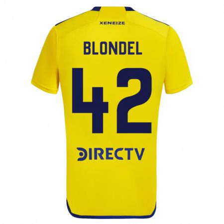 Kandiny Homme Maillot Lucas Blondel #42 Jaune Tenues Extérieur 2023/24 T-Shirt