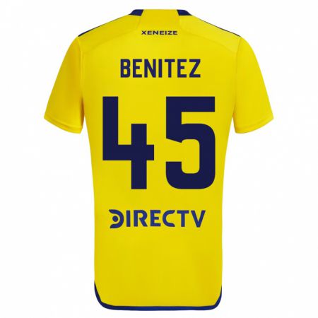 Kandiny Homme Maillot Mauricio Benítez #45 Jaune Tenues Extérieur 2023/24 T-Shirt